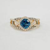 Rose Gold LeVian Rich Blue Topaz An Diamond Ring