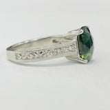 Platinum Bi-Color Sapphire and Diamond Accent Ring – 2.99CT Sapphire