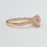 Rose Gold Majestic Morganite And Diamond Ring