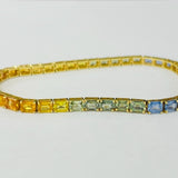 10 3/4CTW Rainbow Sapphire Tennis Bracelet