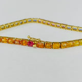 10 3/4CTW Rainbow Sapphire Tennis Bracelet