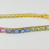 10 3/4CTW Rainbow Sapphire Tennis Bracelet
