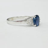 Vibrant 1CT Oval Sapphire And Diamond Ring