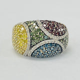 Vibrant Multi-Colored Diamond Fashion Estate Ring