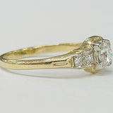 Dainty Yellow Gold Vintage European Cut Diamond Ring
