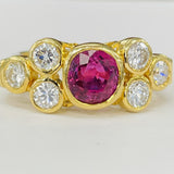 18KT Ruby And Diamond Vintage Statement Ring