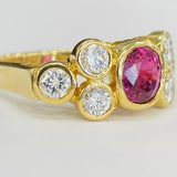 18KT Ruby And Diamond Vintage Statement Ring