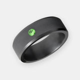 ELYSIUM ARES - SOLID BLACK DIAMOND RING - GREEN DIAMOND