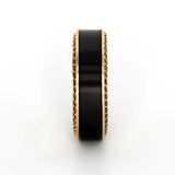 HELIOS MATTE BEVELED - ROSE GOLD BAND - ELYSIUM INLAY - BLACK DIAMOND INSETS