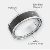 ELYSIUM ZEUS - PLATINUM BAND - ELYSIUM INLAY - WHITE DIAMOND INSETS