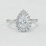 Romance - Solitare Pear Halo Diamond Setting