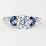 Romance - Elegant Floral Sapphire And Diamond Setting
