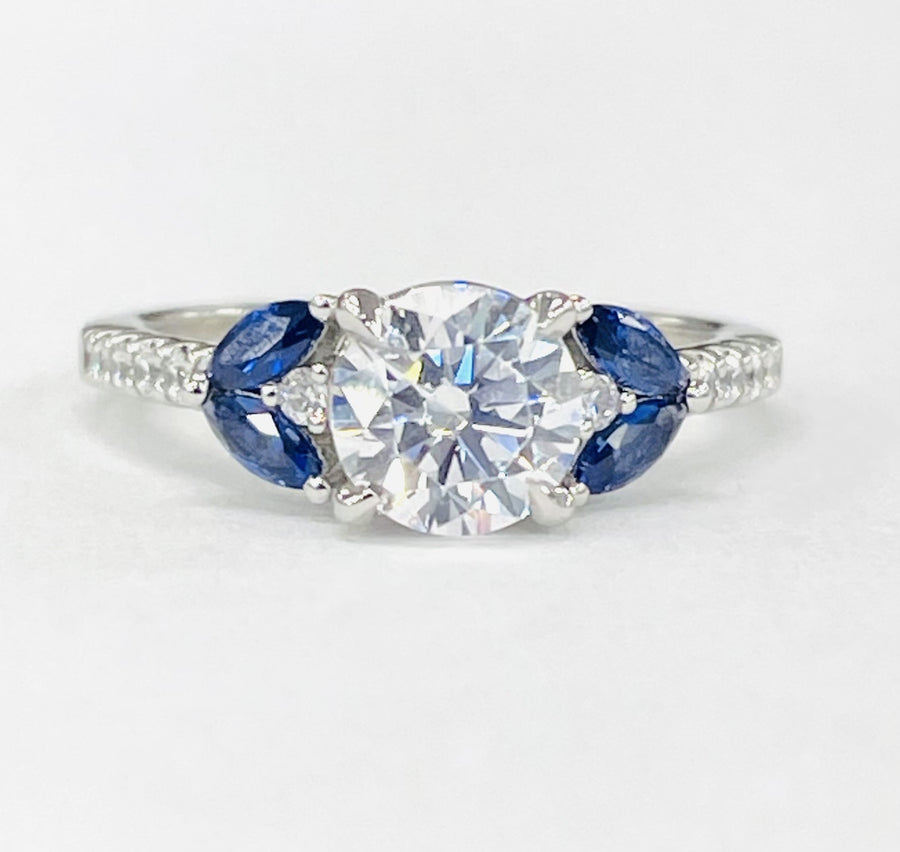 Romance - Elegant Floral Sapphire And Diamond Setting