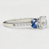 Romance - Elegant Floral Sapphire And Diamond Setting