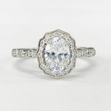 Romance - Vintage Inspired Scalloped Halo Diamond Setting