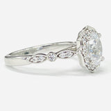 Romance - Vintage Inspired Scalloped Halo Diamond Setting