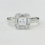 Romance - Baghuette And Round Solitare Halo Diamond Setting