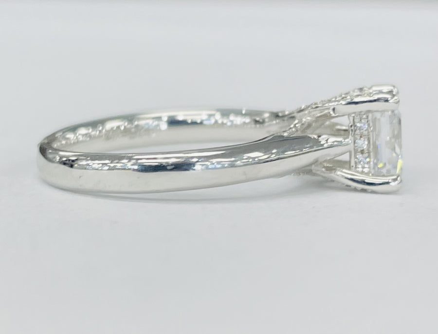 Romance - White Gold Solitare W/ Diamond Accented Head Setting