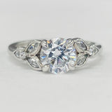 Romance - Accented Simple Solitare Floral Setting