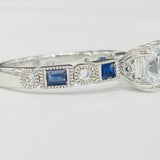 Romance - Vintage Inspired Diamond And Sapphire Setting