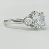 Romance - Modern Three Stone Hidden Halo Setting