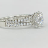 Romance - Split Shank Floral Halo Diamond Setting