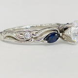 Sapphire and Diamond Semi-Mount Ring