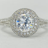 Romance - Double Pave Halo Split Shank Setting