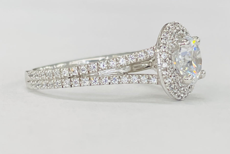 Romance - Double Pave Halo Split Shank Setting