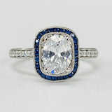 Romance Halo Semi Mount Diamond and Gemstone Ring