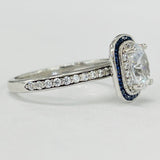 Romance Halo Semi Mount Diamond and Gemstone Ring
