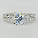 Romance - Three Stone Double Shank Setting