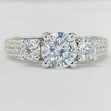 Romance - Three Stone Pave Diamond Setting