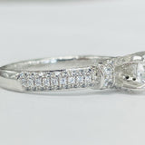 Romance 118807-075S Round Halo Semi-Mount Diamond Engagement Ring in 14K White Gold