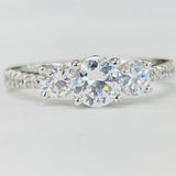 Romance - Tappered Three Stone Diamond Setting