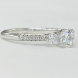 Romance #118168-040S 3-Stone Semi-Mount Diamond Engagement Ring in 14K White Gold (1/3 CTW)