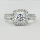 Romance - Triple Row Pave Shank Halo Diamond Setting