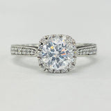 Romance 117221-100K Classic Diamond Semi-Mount Engagement Ring in 14K White Gold