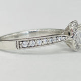 Romance - Vintage Inspired Tapered Diamond Halo Setting