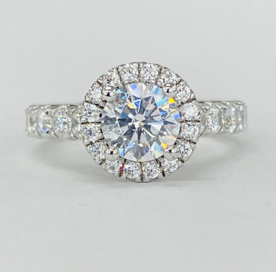 Romance Halo Semi-Mount Diamond Ring