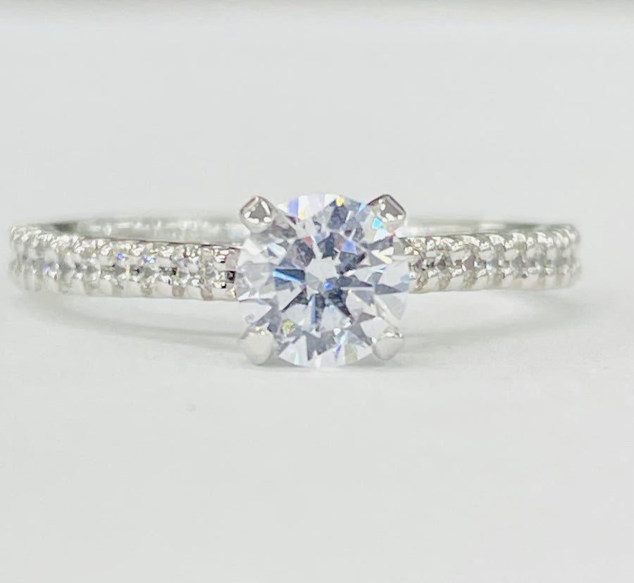 Romance - Simple Diamond Accented Solitare Setting