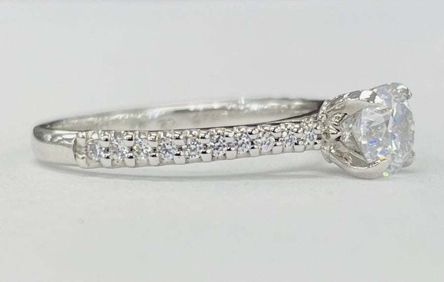 Romance - Simple Diamond Accented Solitare Setting