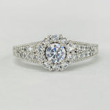 Romance - Vintage Inspired Detailed Halo Split Shank Setting
