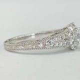 Romance - Vintage Inspired Detailed Halo Split Shank Setting