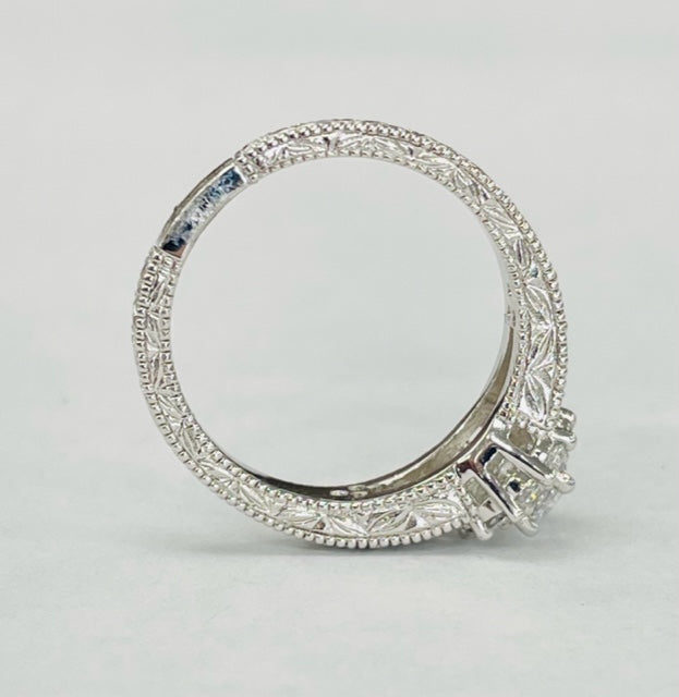 Romance - Vintage Inspired Detailed Halo Split Shank Setting