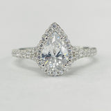 Romance - Pear Halo Diamond Accented Setting