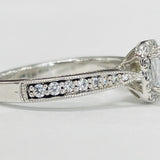 Romance - Vintage Inspired Cushion Halo Diamond Setting