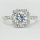 Romance - Simple Cushion Halo Diamond Setting