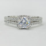 Romance - Split Shank Halo Pave Diamond Setting