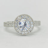 Romance - Pave Diamond Halo And Shank Setting